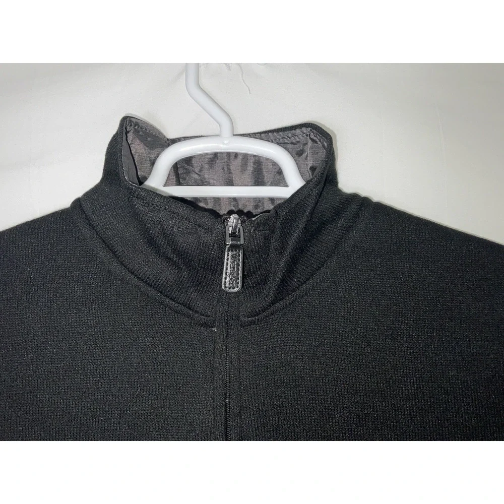 NWT Men's Wrangler Long Sleeve Quarter Zip Mock Neck Sweater Black - Small